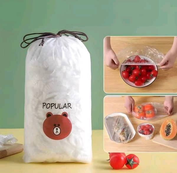 Disposable Food Cover Bags Elastic Plastic Bowl Covers Fruit Cup Food Storage Fresh Keeping Wrap