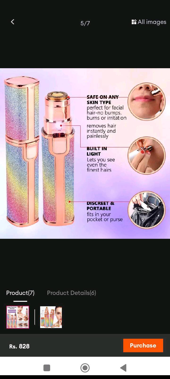 eyebrow trimmer+hair removal 2 way