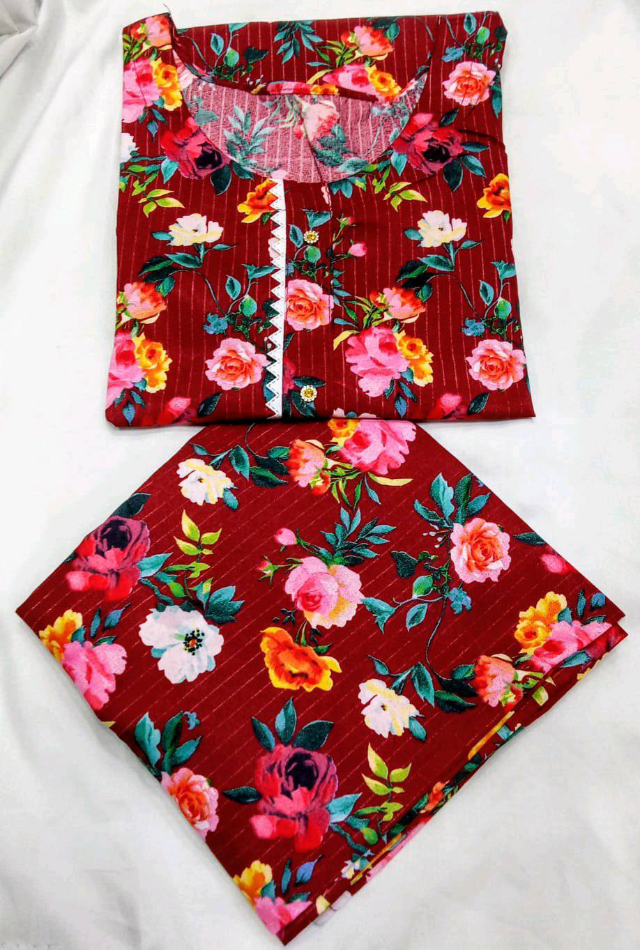 Ready to wear stylish printed 2 pice stitch suit