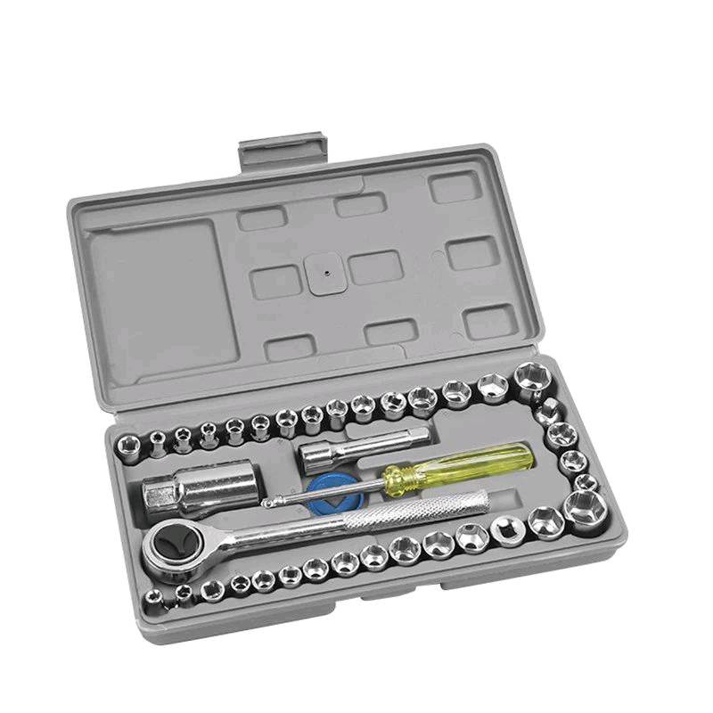 AIWA 40-Piece Tool Kit | Socket & Ratchet Wrench Set | Screwdriver, Spanner & DIY Hand Tools
