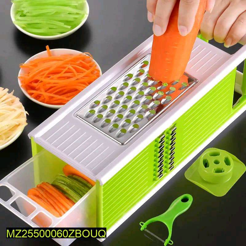 5-in- Grater Slicer Mandolin Green White Stainless Steel