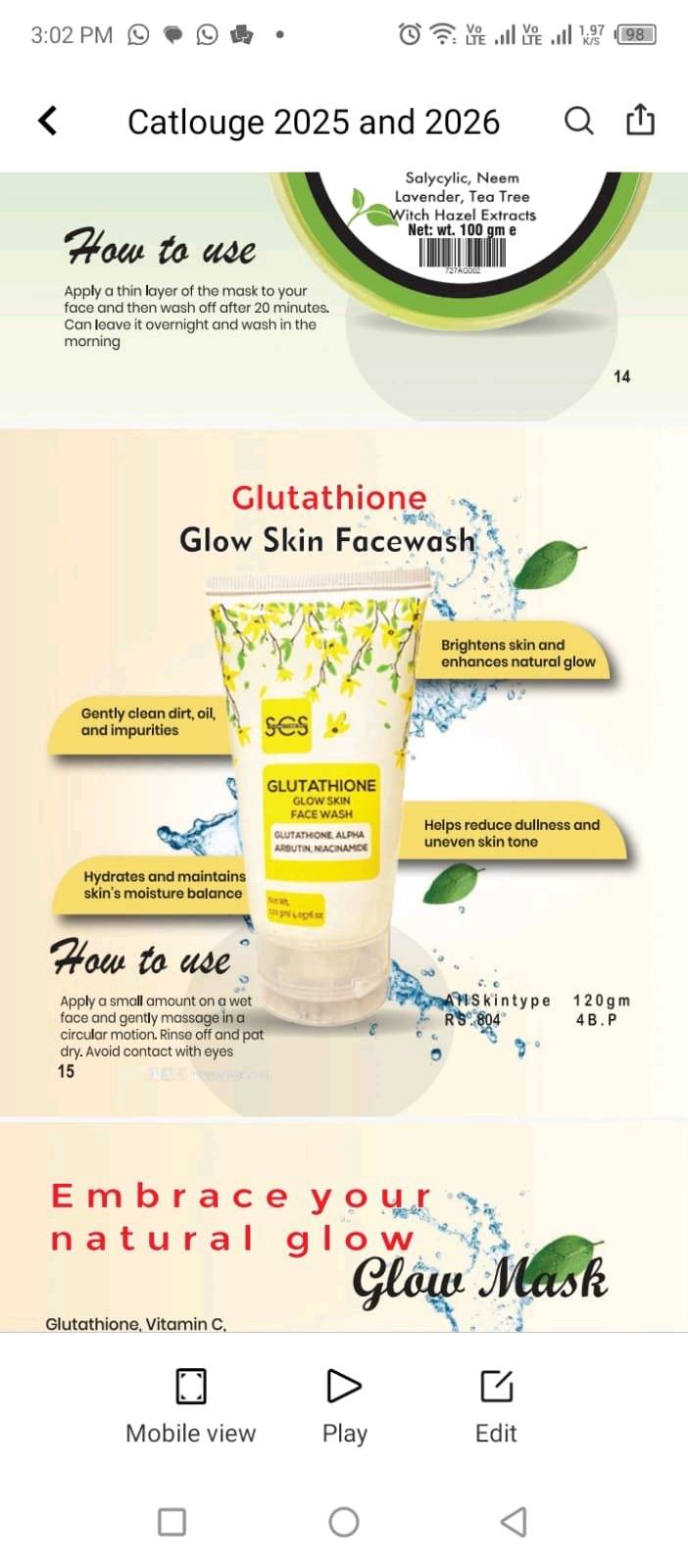 Face wash + glow serum