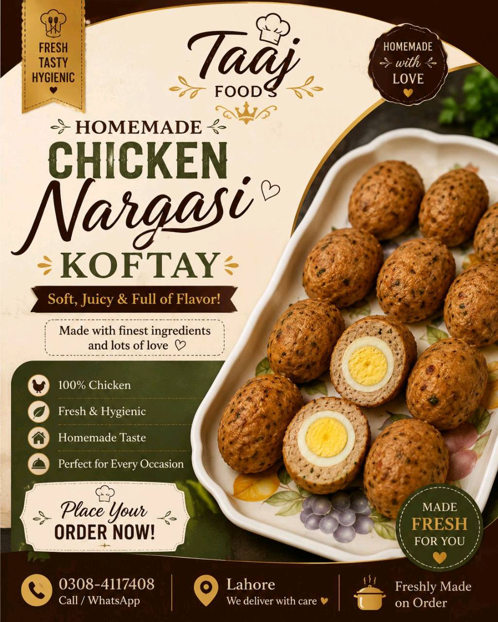 homemade chicken nargasi kofty