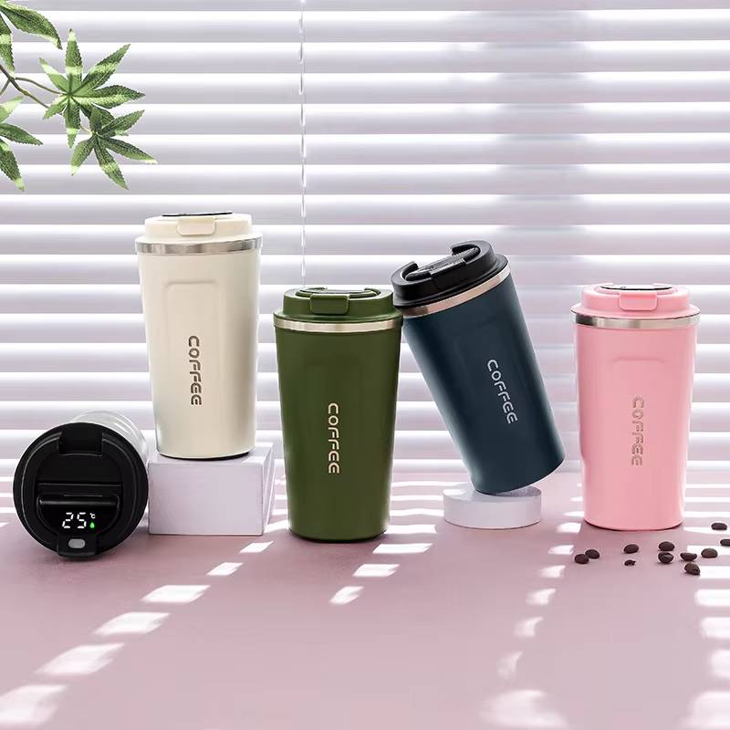 Smart Temperature Display Vacuum Coffee Cup 510ml Portable Stainless Steel Insulated Travel Mug