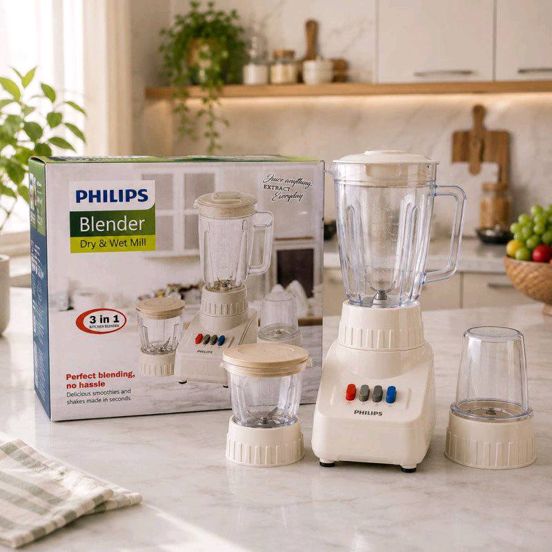Philips 3-in-1 Blender Multifunctional Electric Blender Mixer Grinder for Kitchen Food Preparation