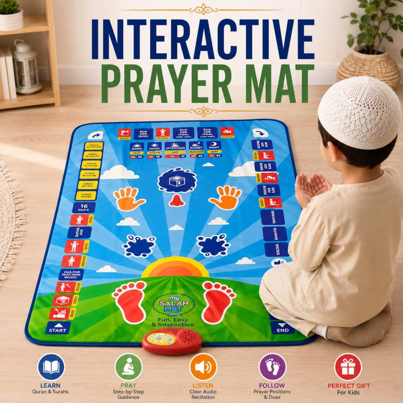 Interactive Prayer Mat for Kids Smart Educational Salah Learning Mat with Interactive Features