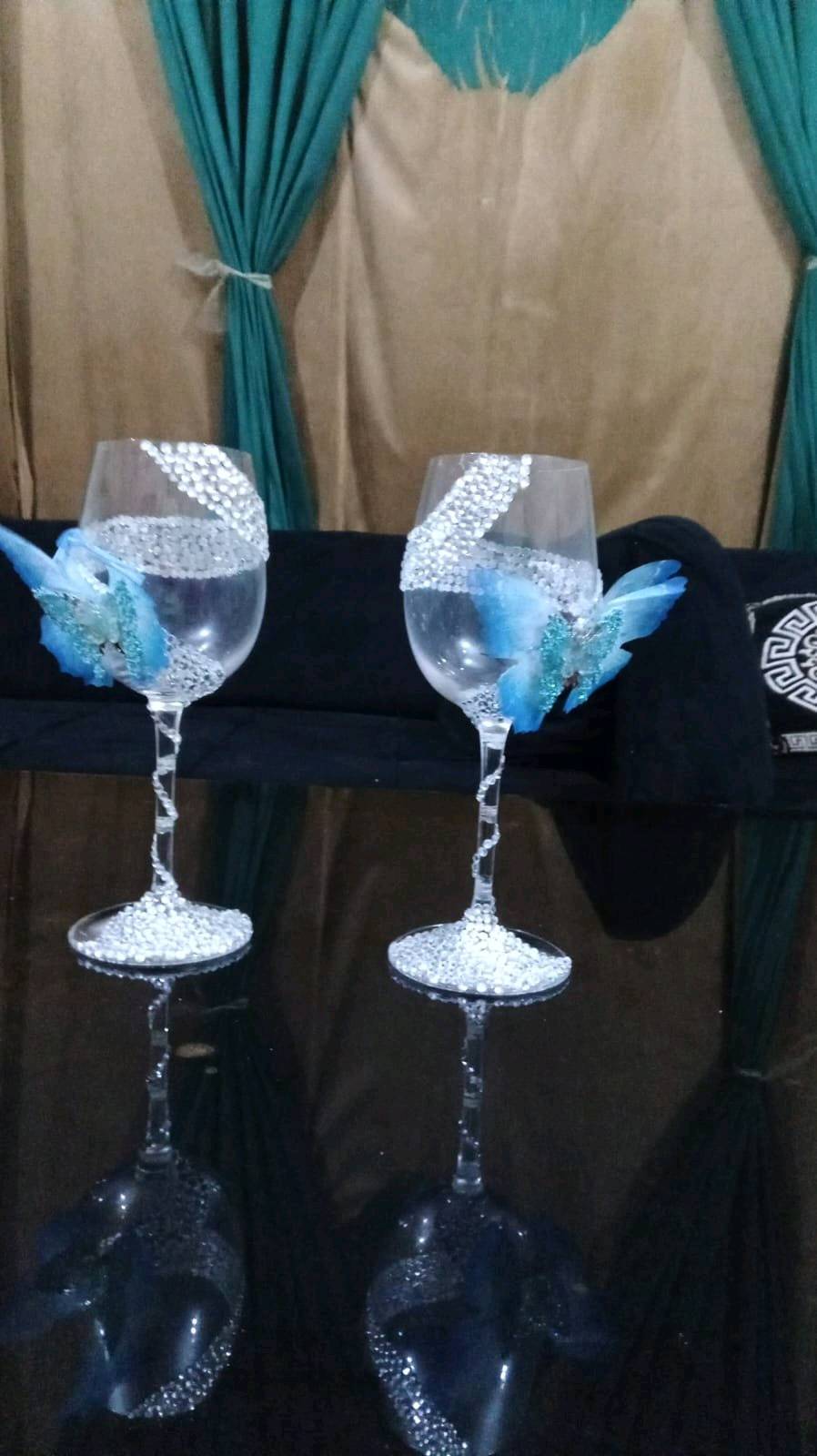 butterfly stone glass