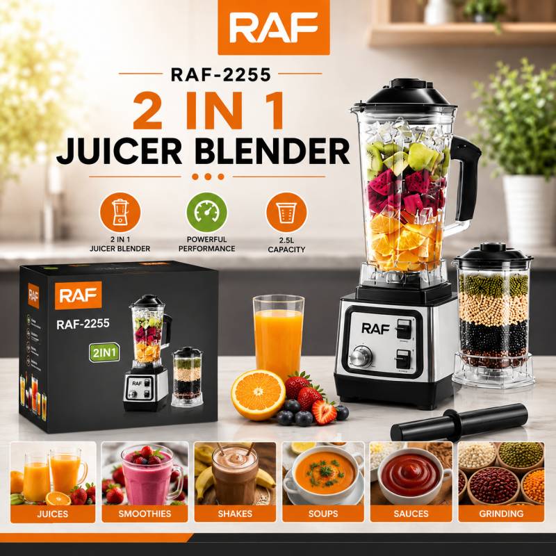 RAF RAF-2255 2-in-1 Juicer Blender Electric Fruit Juicer & Smoothie Maker Kitchen Appliance