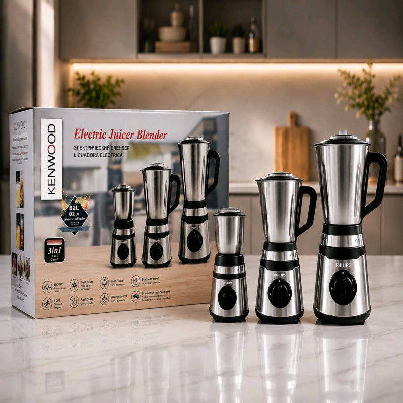 KENWOOD 3-in-1 Juicer Blender Multifunctional Electric Fruit Juicer Smoothie Maker Kitchen Appliance