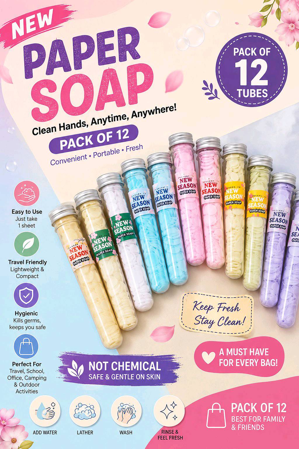 paper soap pack of 12