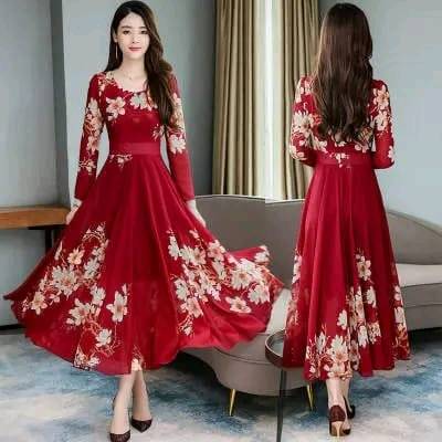 π Premium Floral Long Maxi Dress