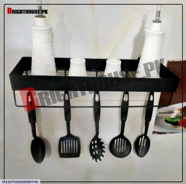 black metal kitchen cutlery organizer with anty-drop buckles..