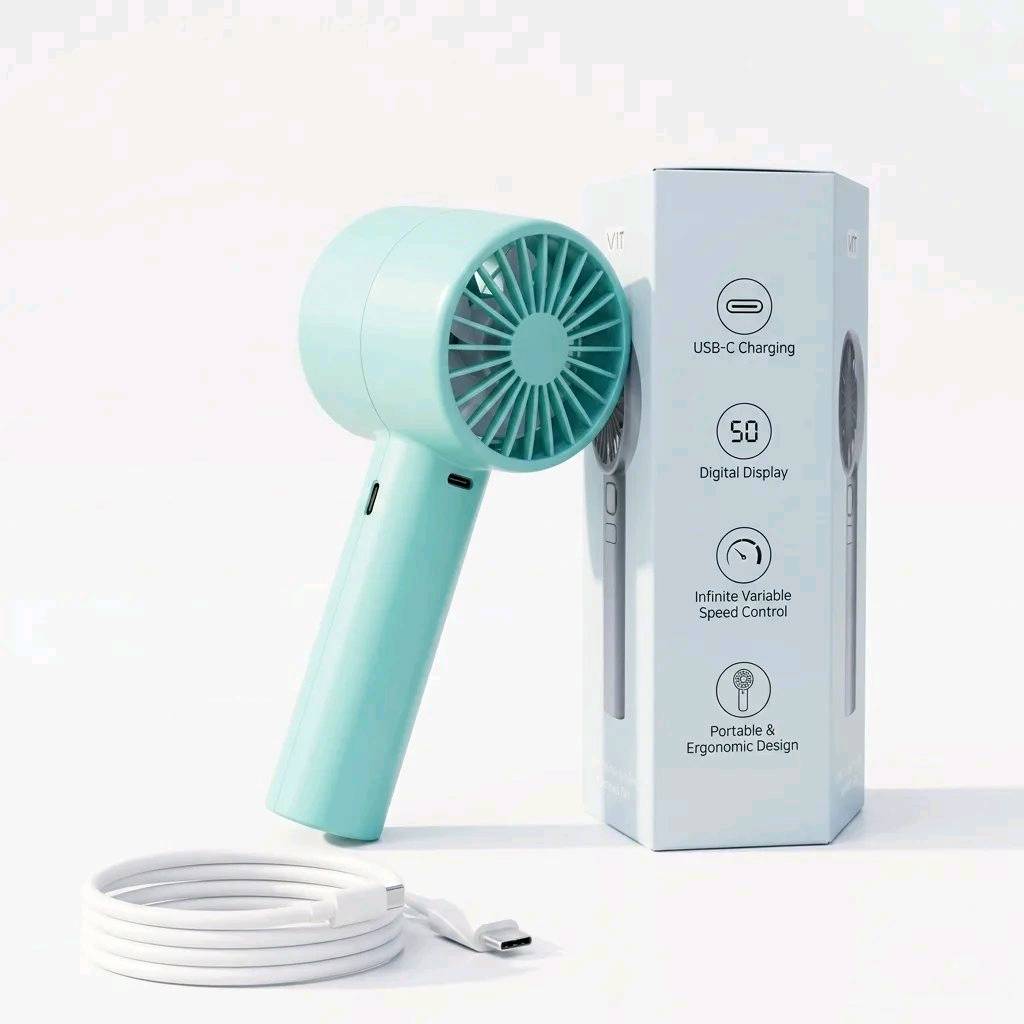 M11 Portable Mini Turbo Fan β LED Digital Display & Type-C Charging