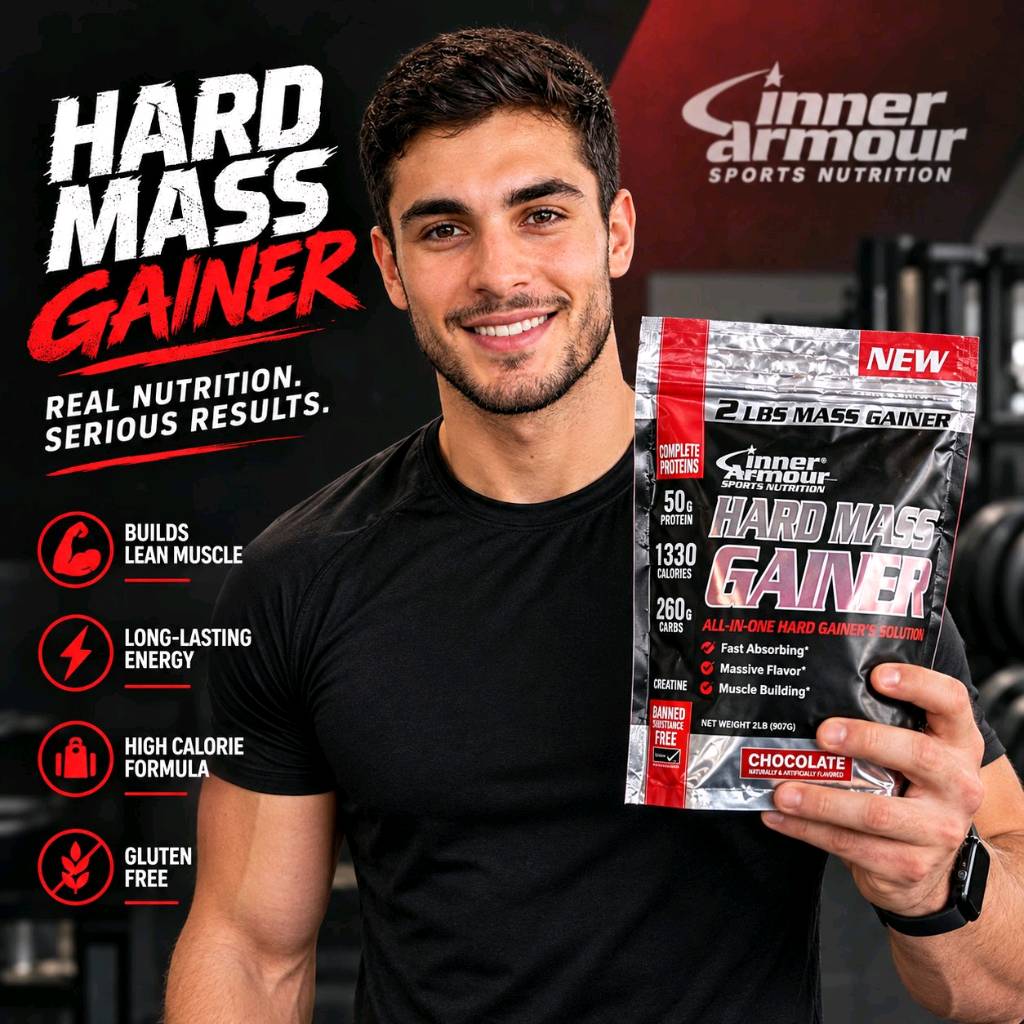Inner Armour Hard Mass Gainer 2 LBS Chocolate | Weight Gainer Protein Powder | Muscle Mass Supplement