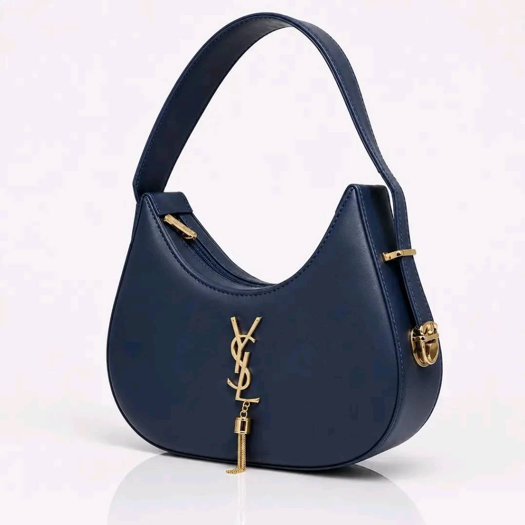 YSL Hobo Bag Plain Leather Adjustable Handle