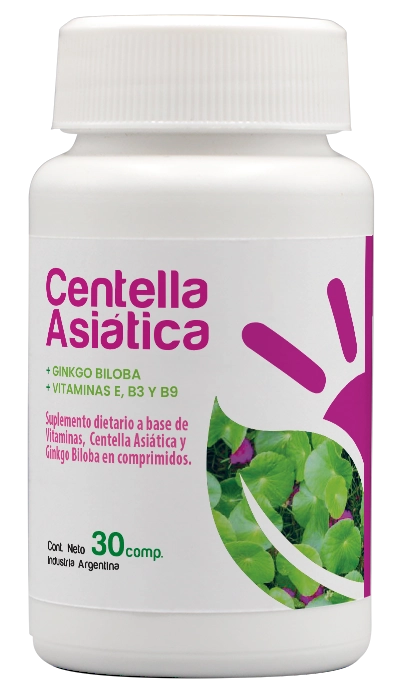 Centella Asiática + Ginkgo + Vit. E, B3, B9 x 30 comp.