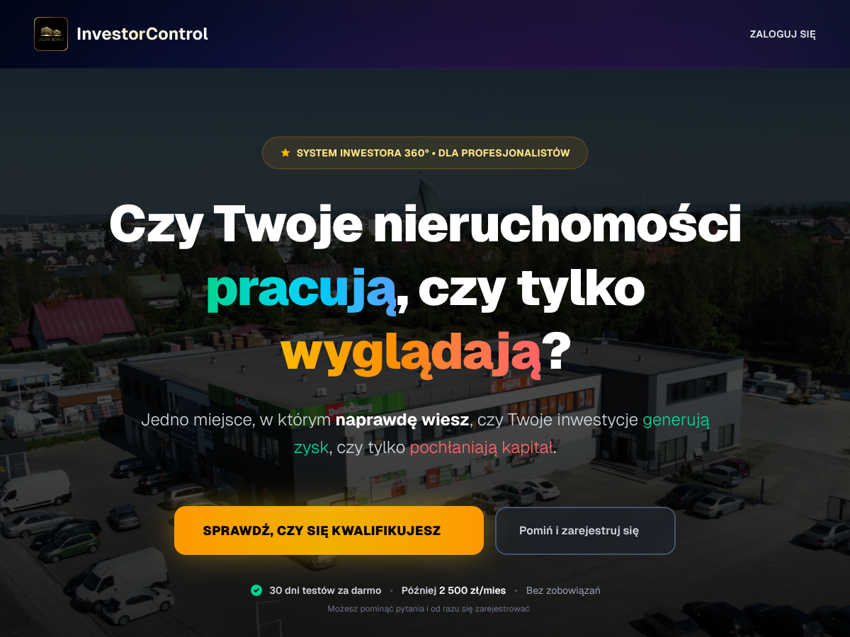 InvestorControl - Panel kontroli inwestora nieruchomości