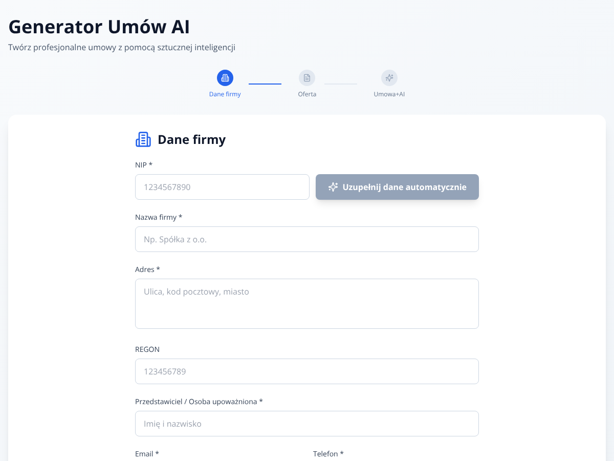 Generator Umów AI