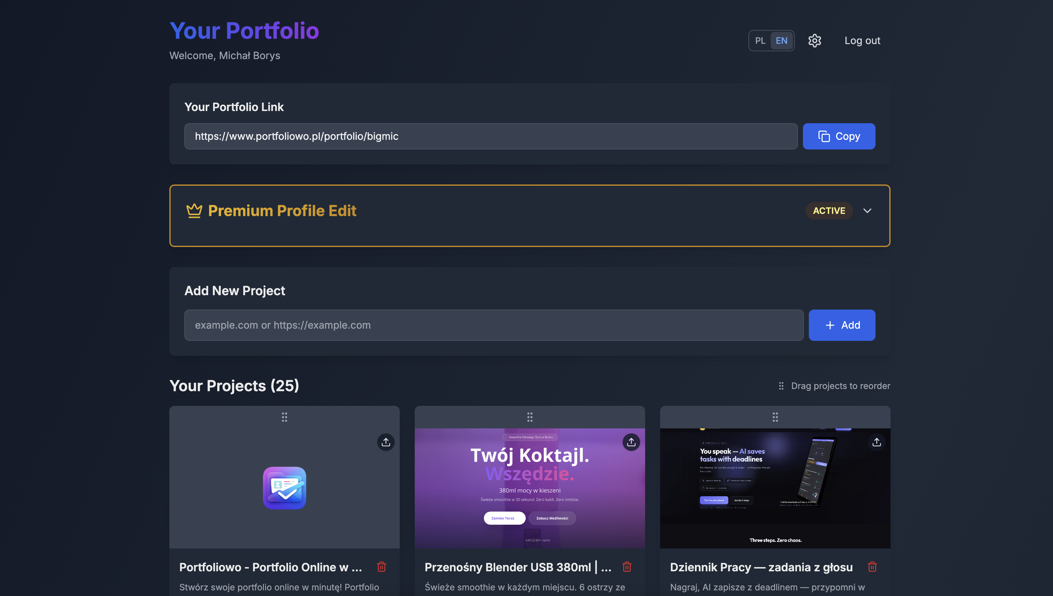 Portfoliowo - Portfolio Online w Minutę | Portfolio Programisty i Developer