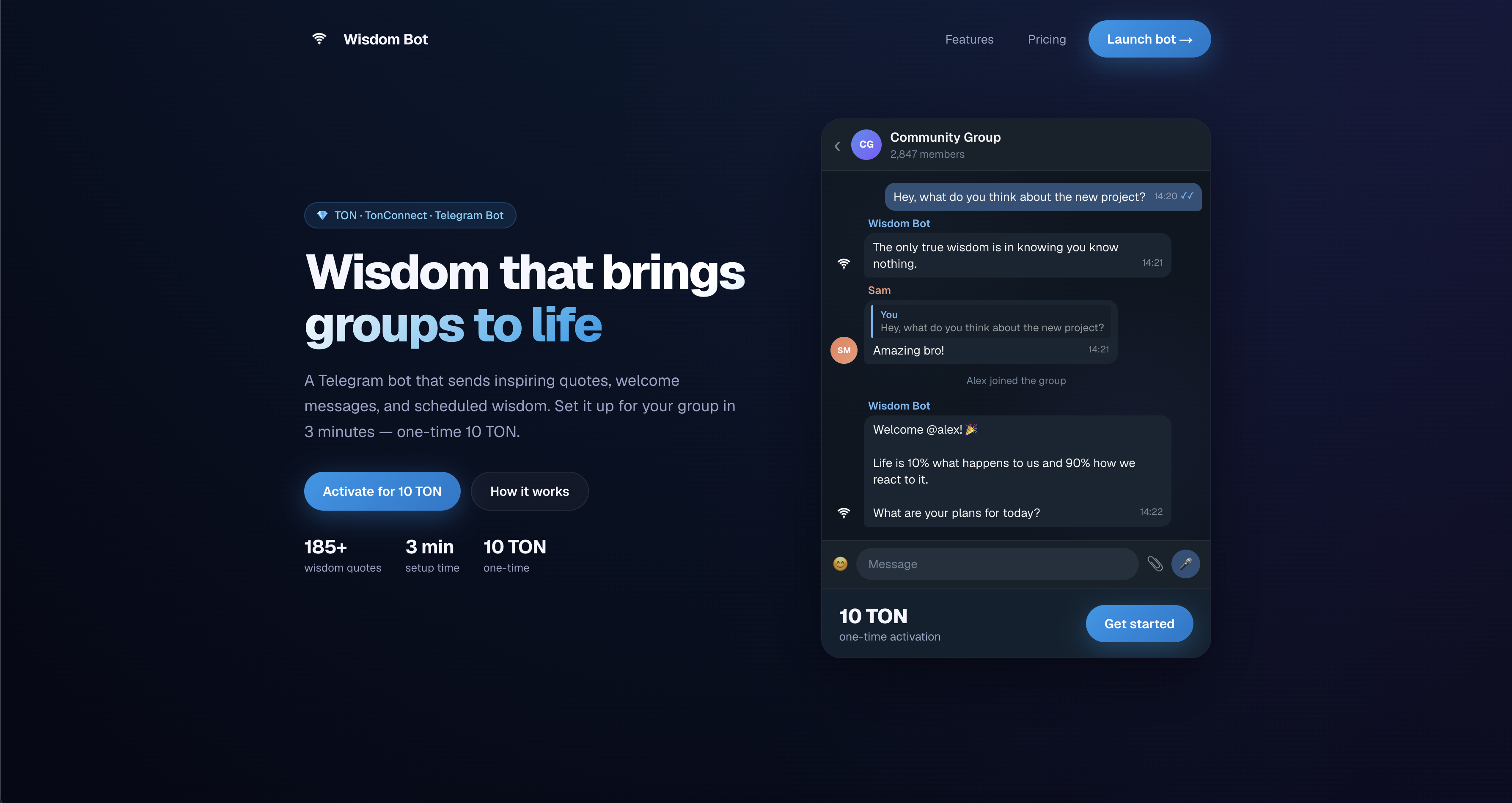 Wisdom Bot — Wisdom for Your Telegram Group