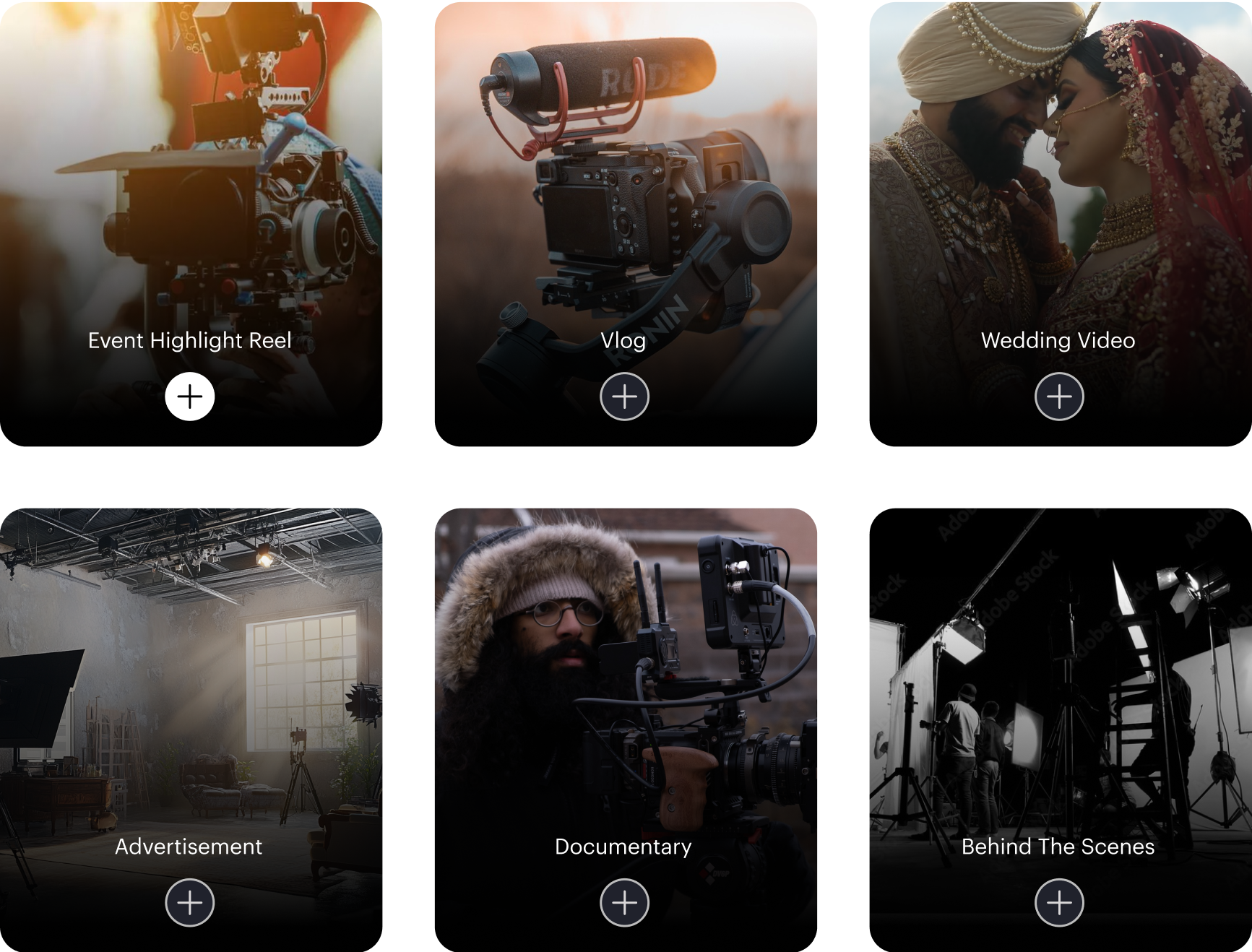 Pre-set video editing templates