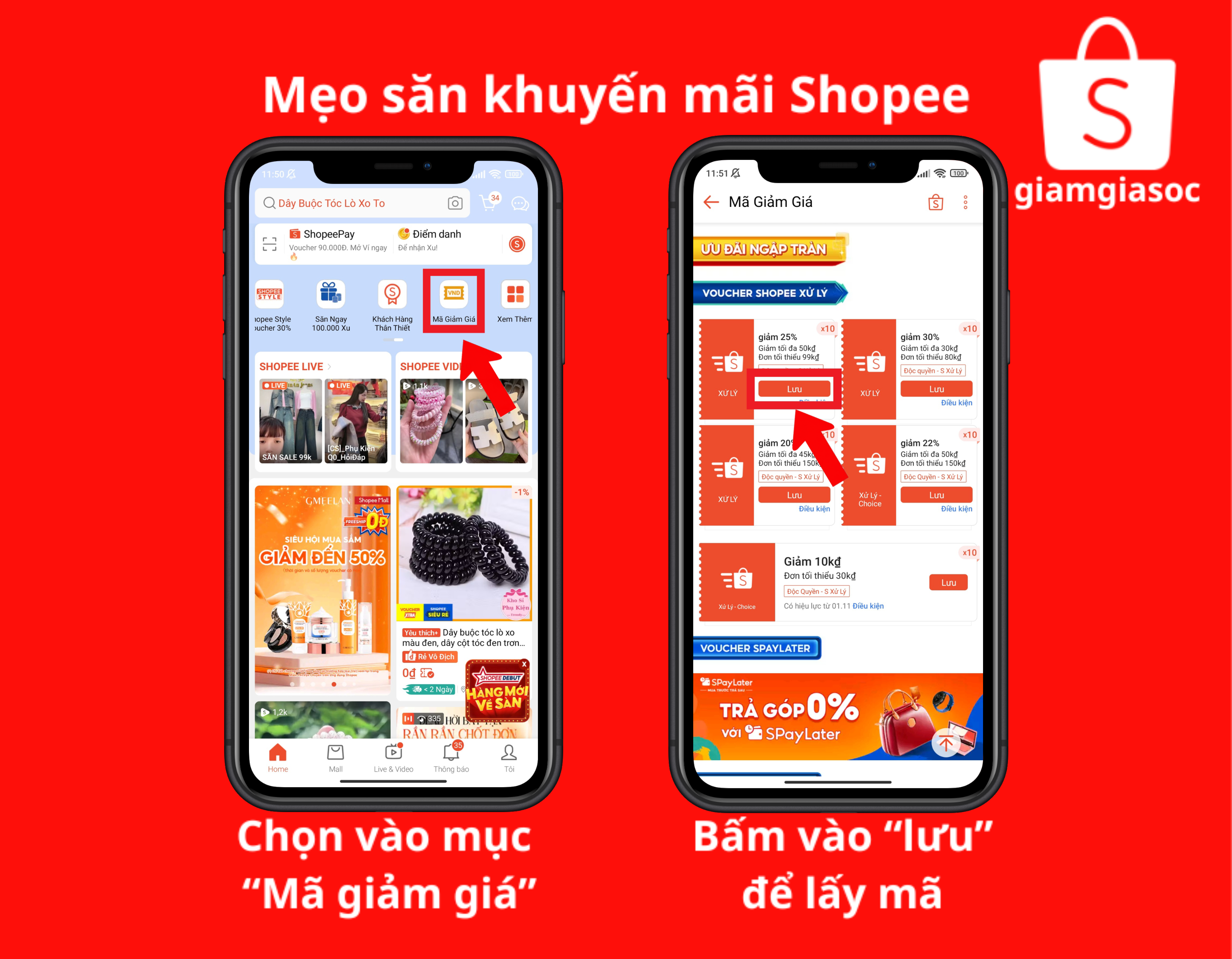 Cách nhận mã voucher shopee