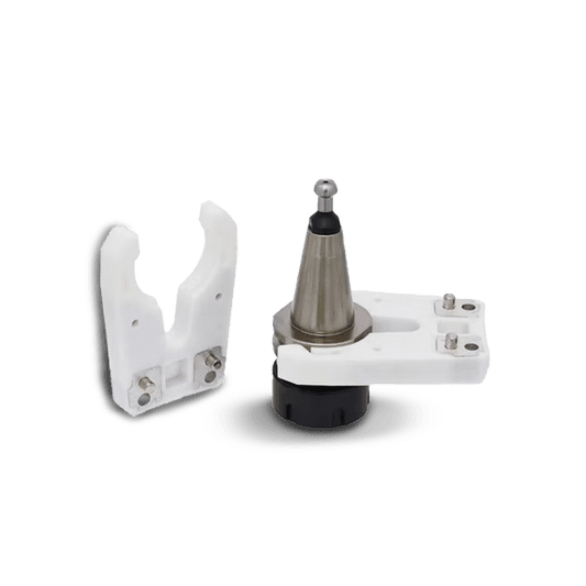 Industrial ISO30 ATC Tool Holder Forks - High-Strength White Nylon - Precision Technical View