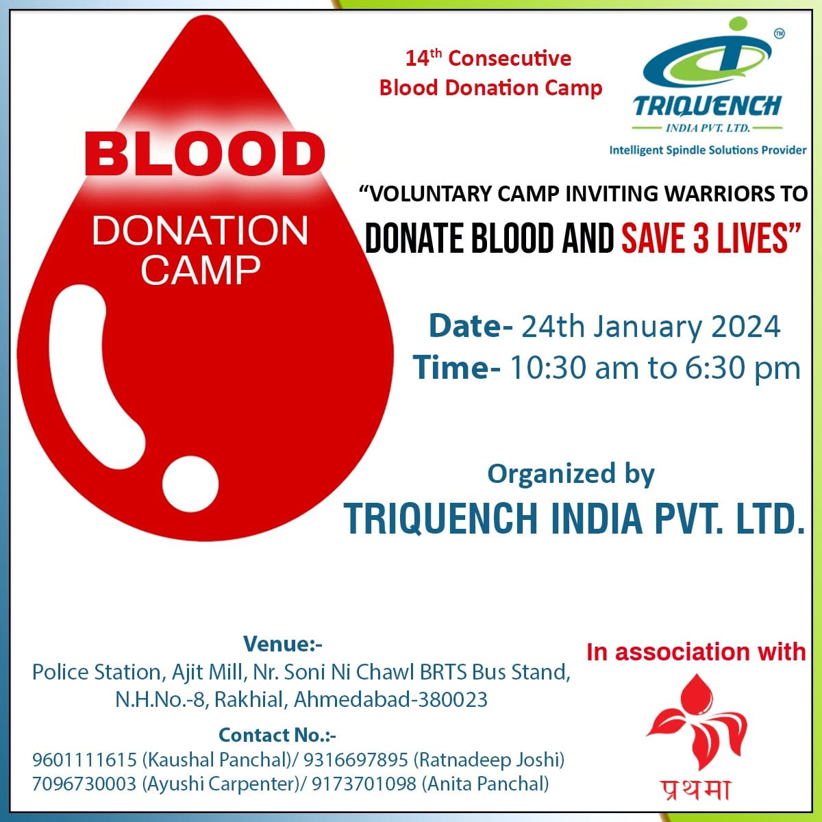 Voluntary Camp Inviting Warriors to Donate Blood and Save 3 Lives