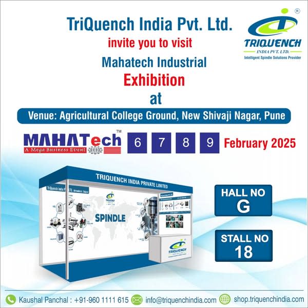 TriQuench India at Maha Tech 2025 – Experience Innovation in CNC Spindle Solutions!