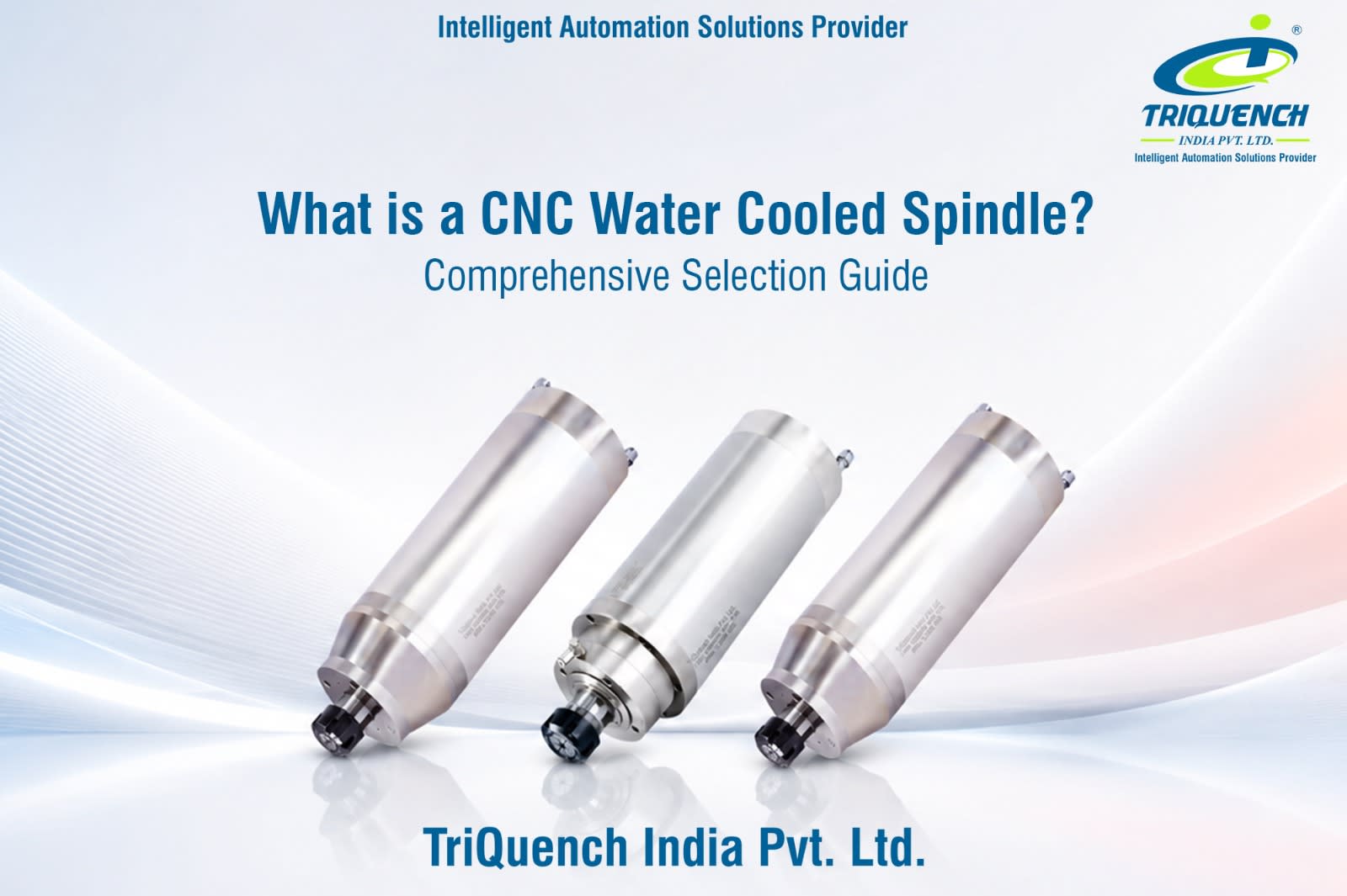 Industrial CNC water cooled spindle assembly diagram highlighting high-speed cutting efficiency