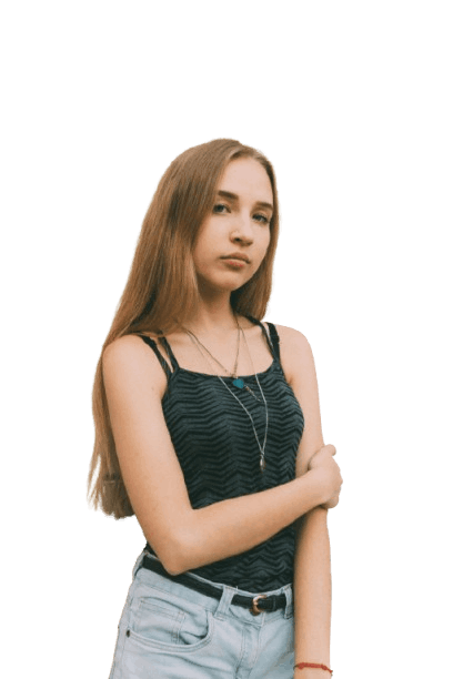 Teenage girl relaxing on the wall