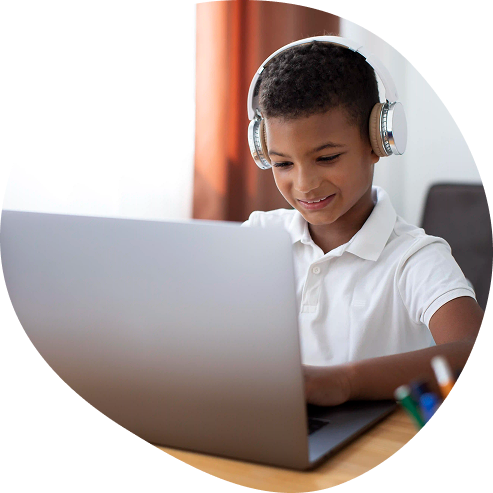 A student in an online zoom class