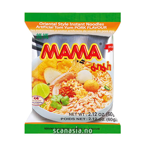 MAMA Instant Noodles Tom Yum Pork Flavour 6x(30x60g)