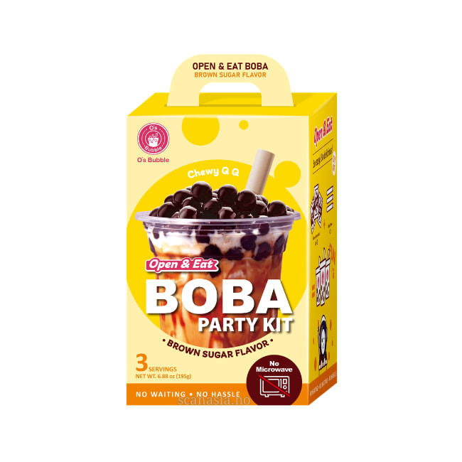 O'S Bubble Boba kit - Brown sugar 12x195g (Open to eat)