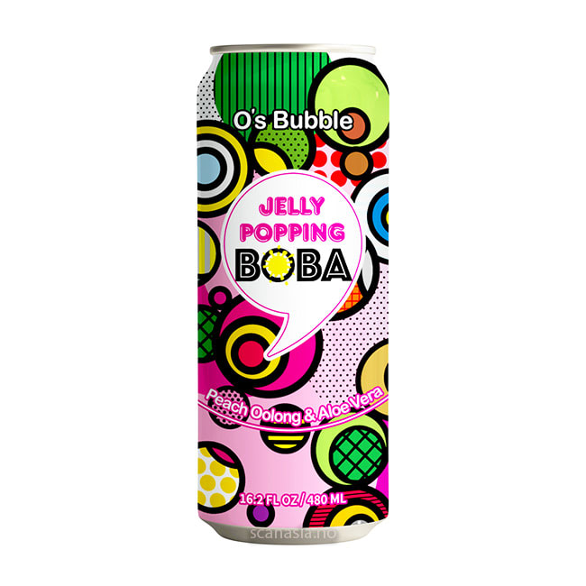 O'S Bubble Jelly Popping Boba - Peach 12x480ml
