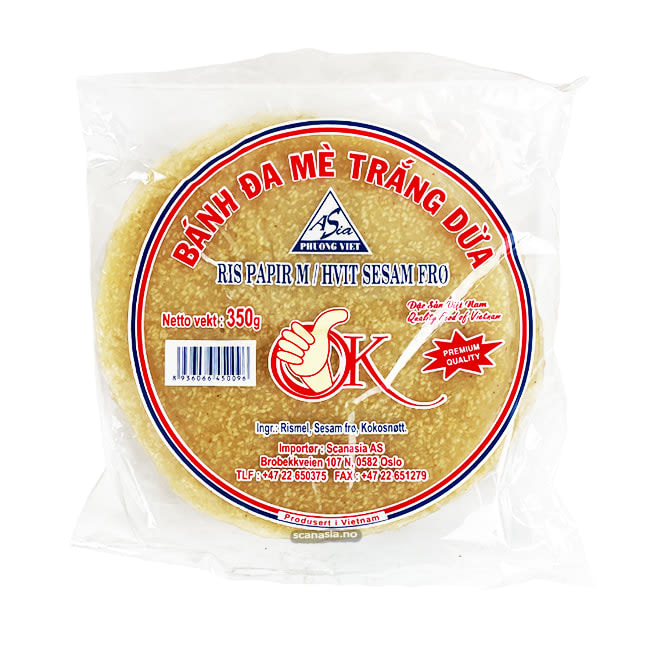 OK White Sesame Rice Paper 40x350g