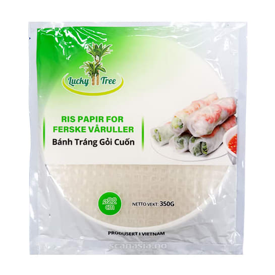 LUCKY TREE Rice Paper for fresh spring roll 22cm (round) 40x350g