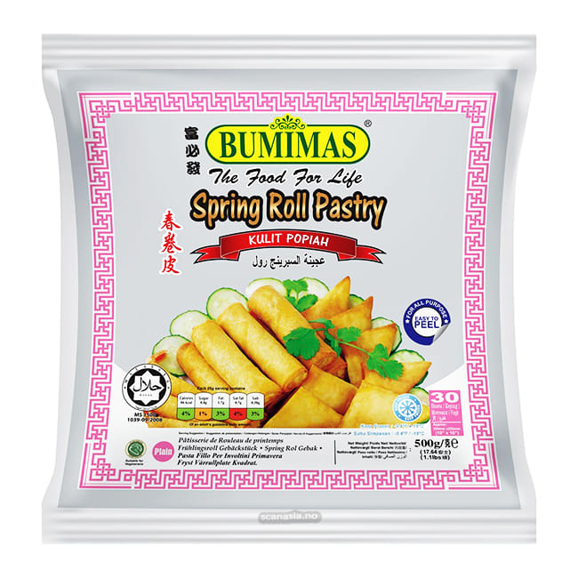 BUMIMAS Spring Roll Wrapper 10'' 250mm 20x550g FROZEN '30'