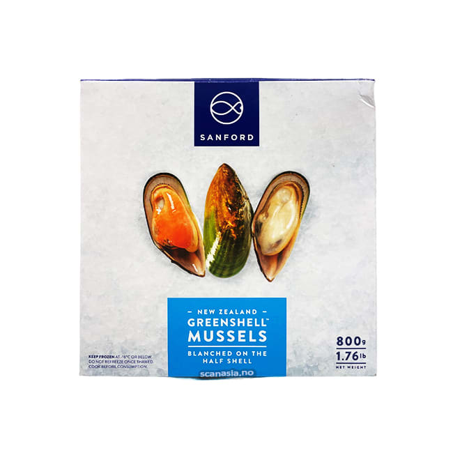 Green Shell Clam 1/2 Shell 12x800g FROZEN