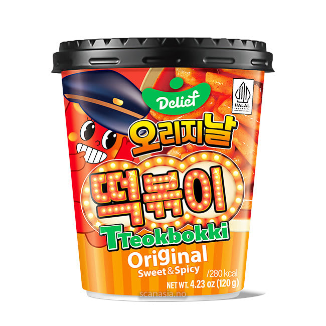 DELIEF Tteokbokki Cup Original Sweet & Spicy 30x120g