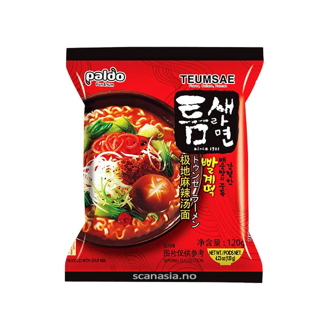 PALDO Teumsae Noodle Rich Hot & Spicy Flavour 4x(5x120g)