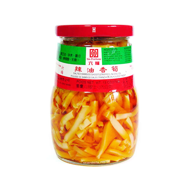 SIX FORTUNE Salt Bamboo Shoot In Chilli Oil 24x375g