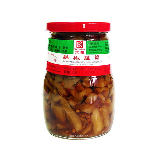 SIX FORTUNE Salted Radish in Dressing Sauce 24x375g