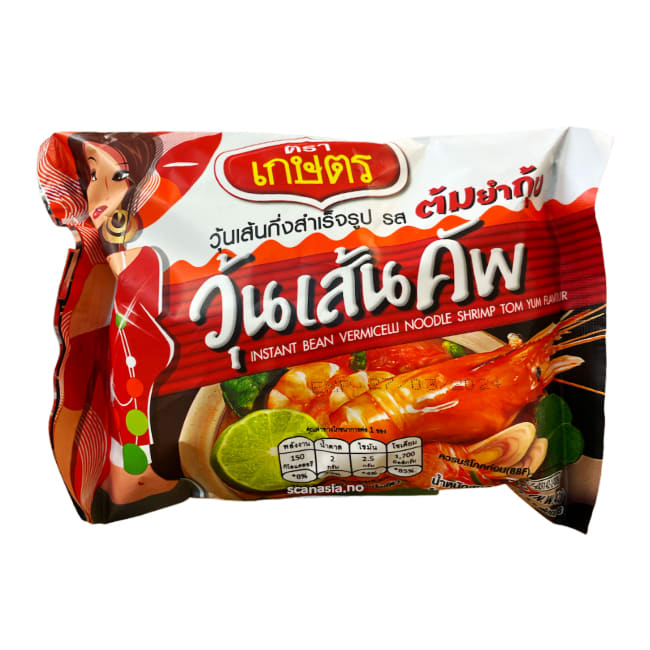 KASET Instant Bean Vermicelli Noodle Shrimp Tom Yum Flavour 48x42g