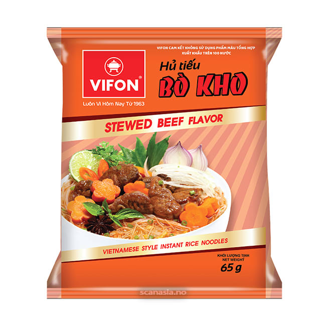 VIFON Vietnamese Style Inst. Rice Noodle Stewed Beef Flavor 30x65g