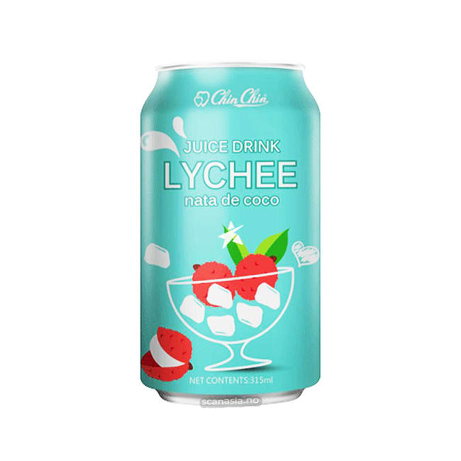 CHIN CHIN Canned Lychee Juice Drink with Nata De Coco (24x320g)