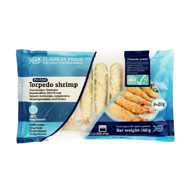 PLANETS PRIDE Ebi Fry Torpedo Shrimp (Pre-fried) 20x160g FROZEN