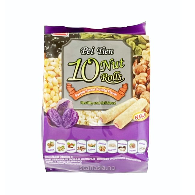 PEI TIEN 10 Nuts Roll - Purple Sweet Potato Flavor 12x160g
