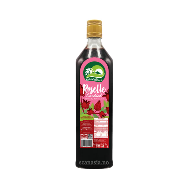NATURE'S CHARM Roselle Flower Cordial 12x700ml VEGAN