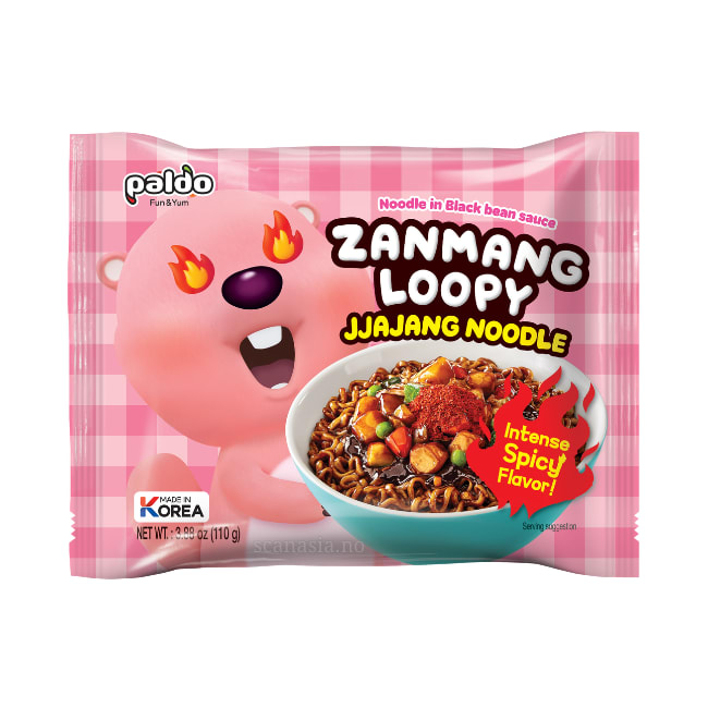 PALDO Zanmang Loopy Jjajang Noodle Spicy 8x(4x110g)